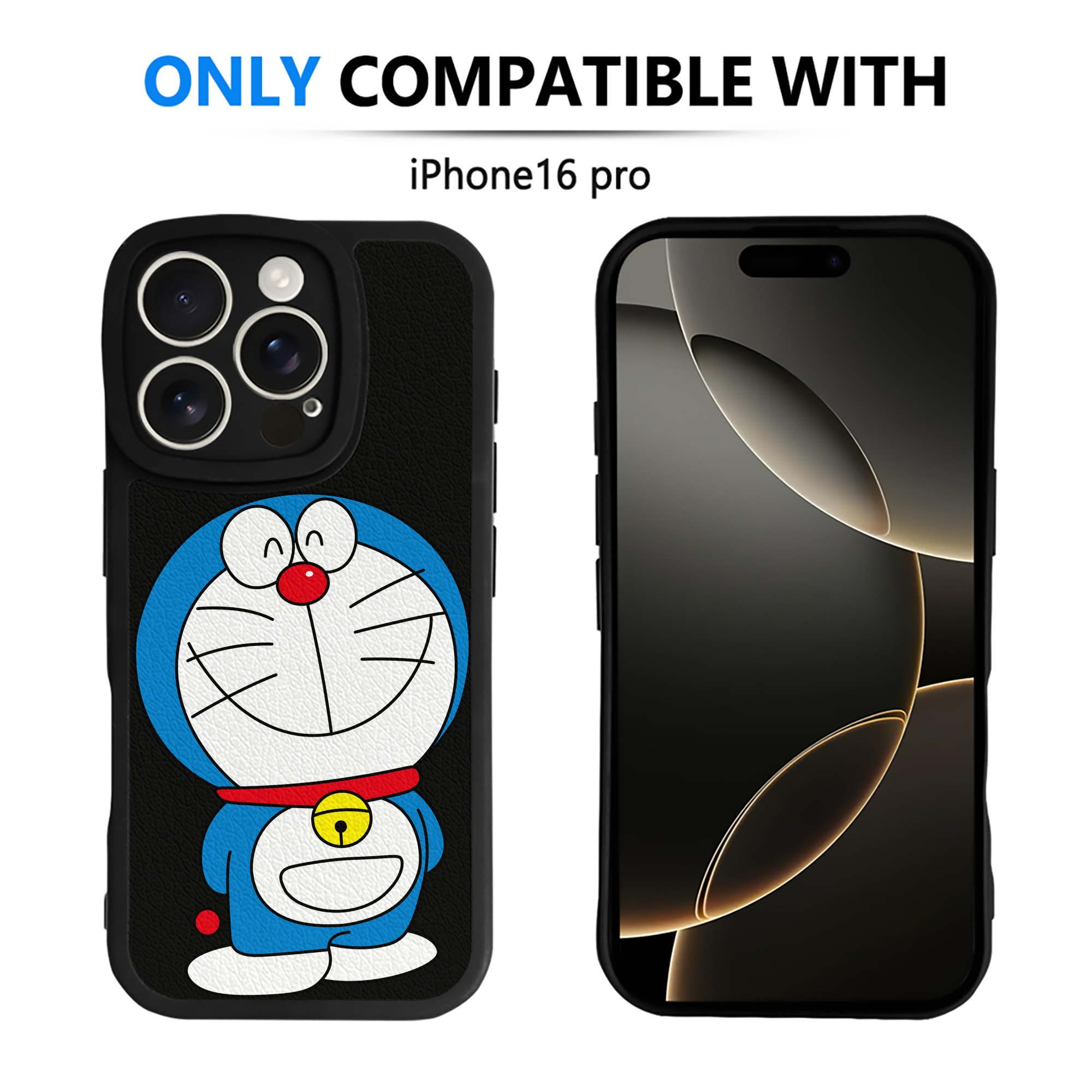 （画像用） ドラえもん Doraemon 【iPhone 16シリーズ対応】シリコンスマホケース（レザー調） 材質：シリコン